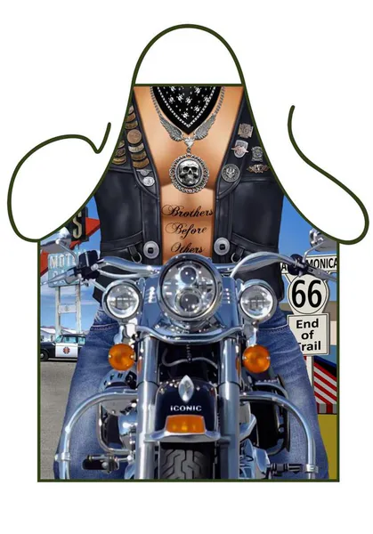 Hovedbilde Grillforkle Med Bikermotiv - Mann