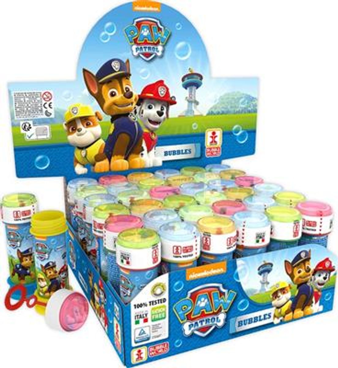 Såpebobler - Paw Patrol 60ML med kulespill i lokket.