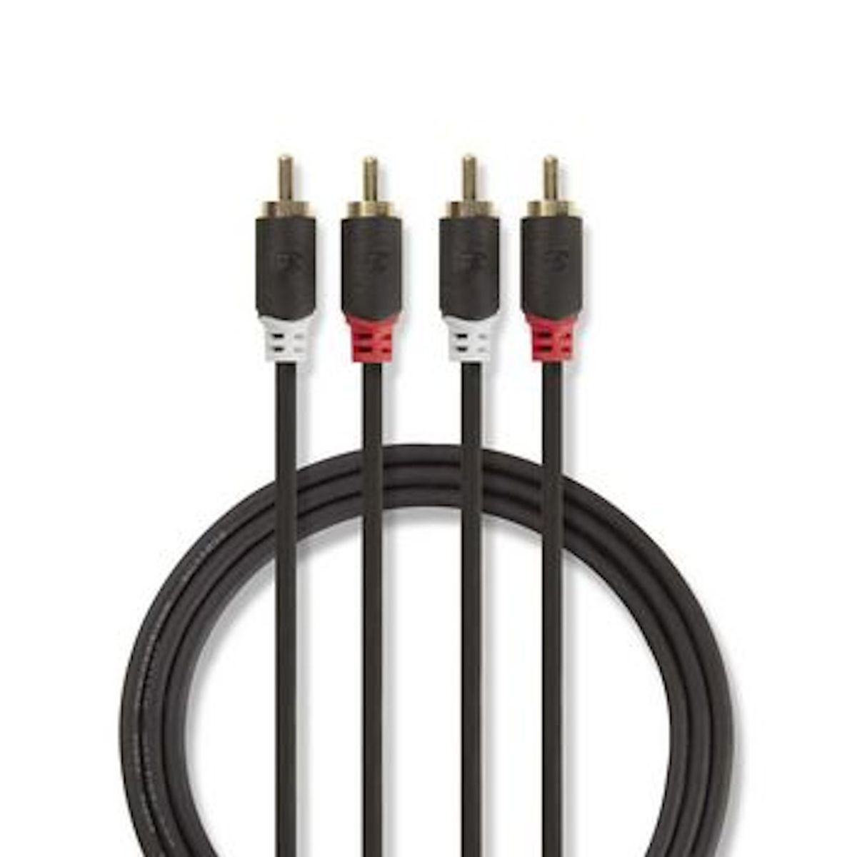 Stereo Lydkabel RCA-Hann til RCA-Hann 2 meter Gold Plated - Nedis