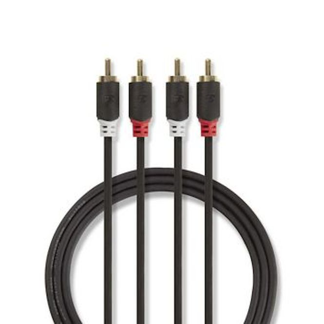 Hovedbilde Stereo Lydkabel RCA-Hann til RCA-Hann 2 meter ...