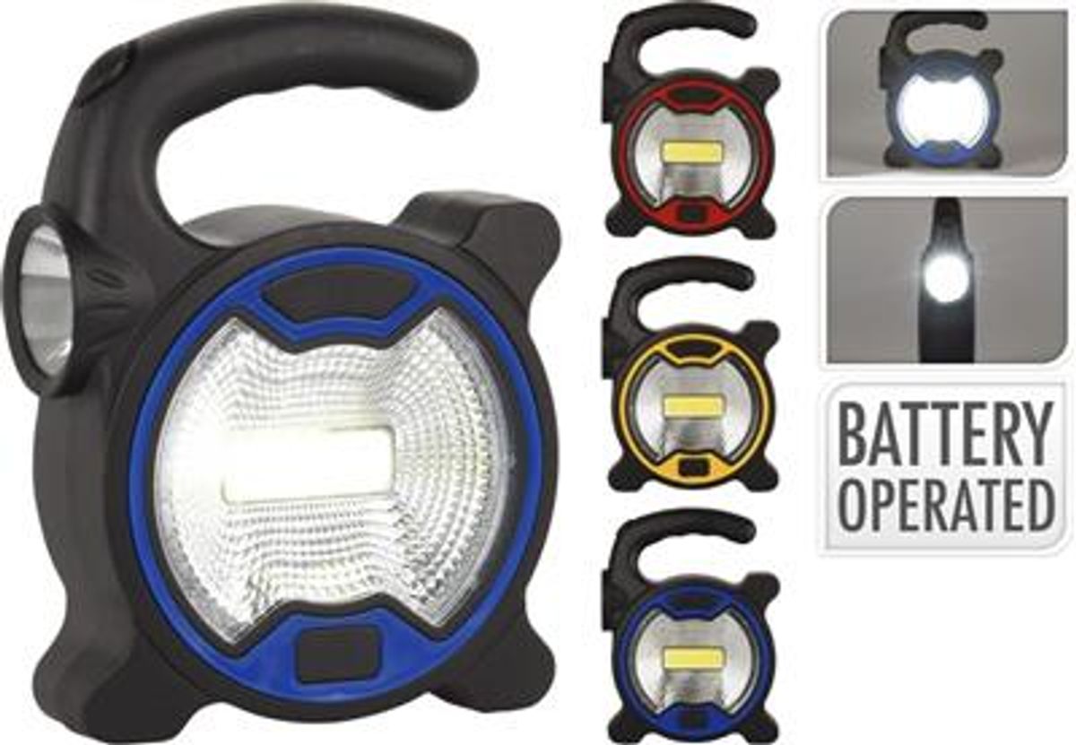 Led-Lys Lommelykt  med 2 Lyskilder- Lite arbeidslys - Batteridrevet