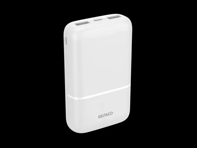 Powerbank - Nødstrøm Deltaco Powerbank - 10000 mAh - Hvit