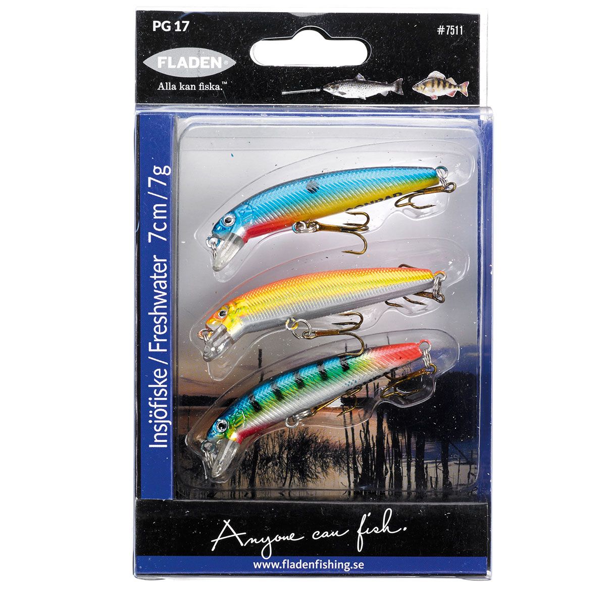 Fiskesluk - Wobblersett - 3-pk