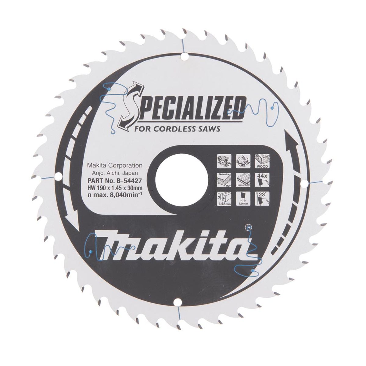 Makita Sirkelsagblad Specialized 190 mm Tre/MDF B-54427