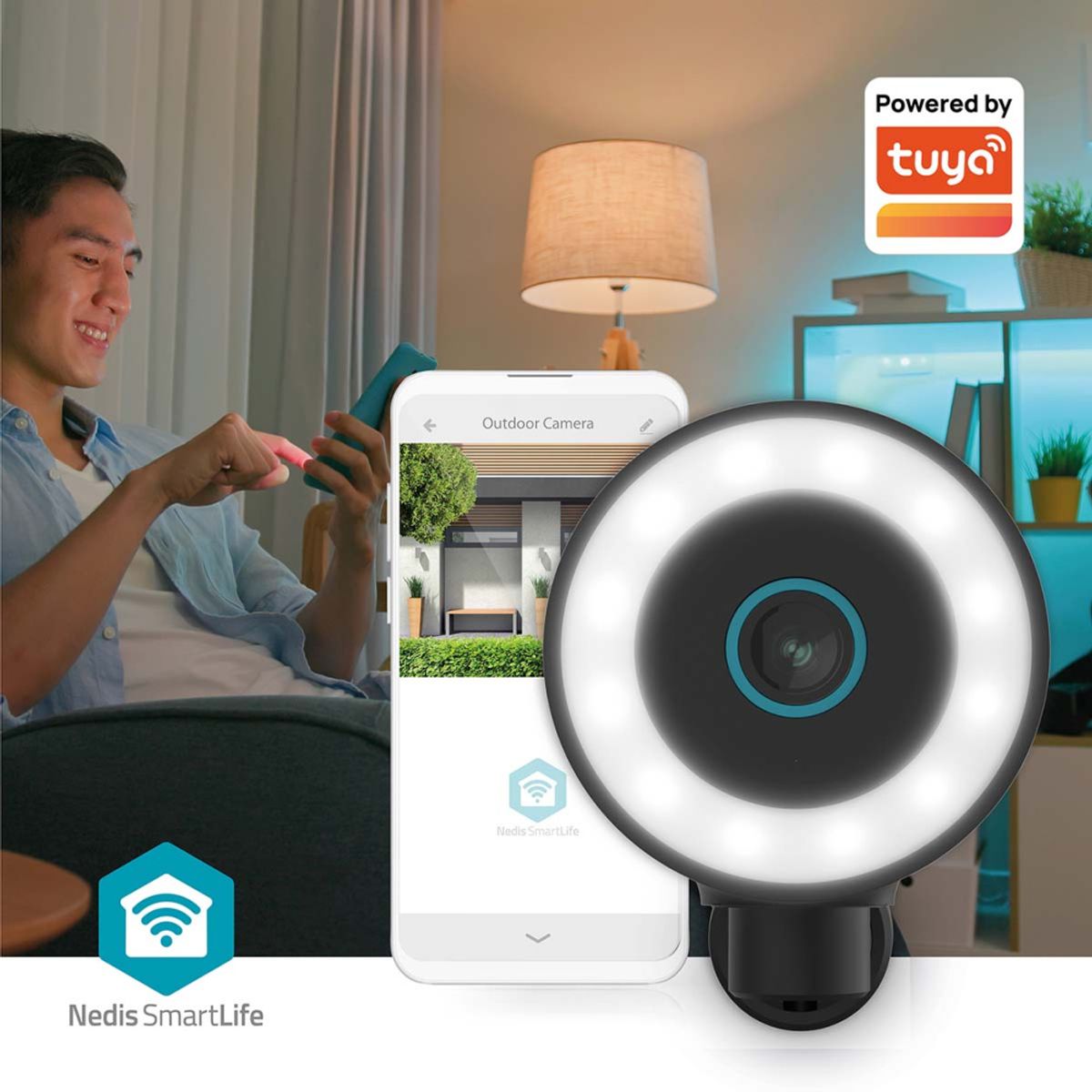 Utendørs kamera - Sikkerhetskamera - Nattsyn - Søkelys - Bevegelsessensor - IP65 - 4K / 3840x2160