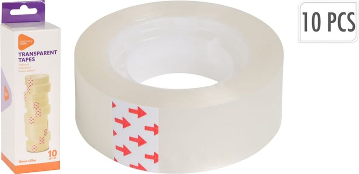 Tape, Transparent Tape pakke med 10 Ruller