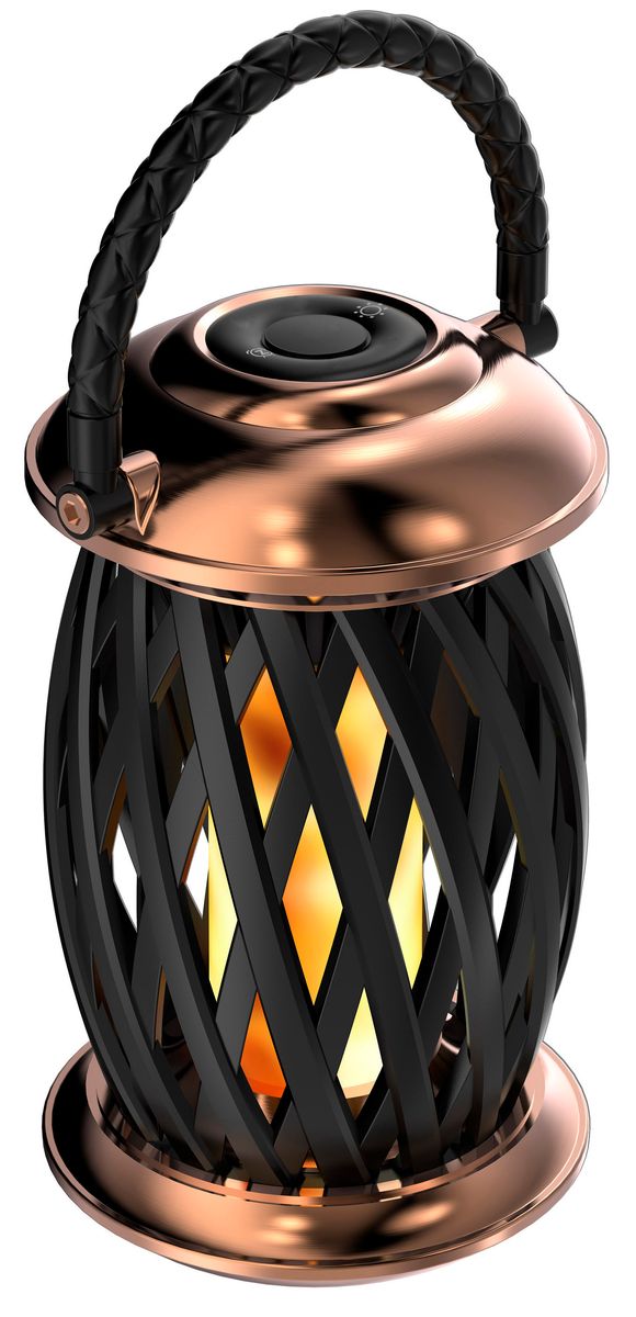 Flammelampe - Oppladbar Lampe Homeline Ignis - Kobber og Svart