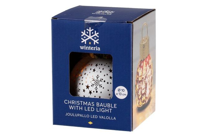 Hovedbilde Julekule med Led-Lys og Timer