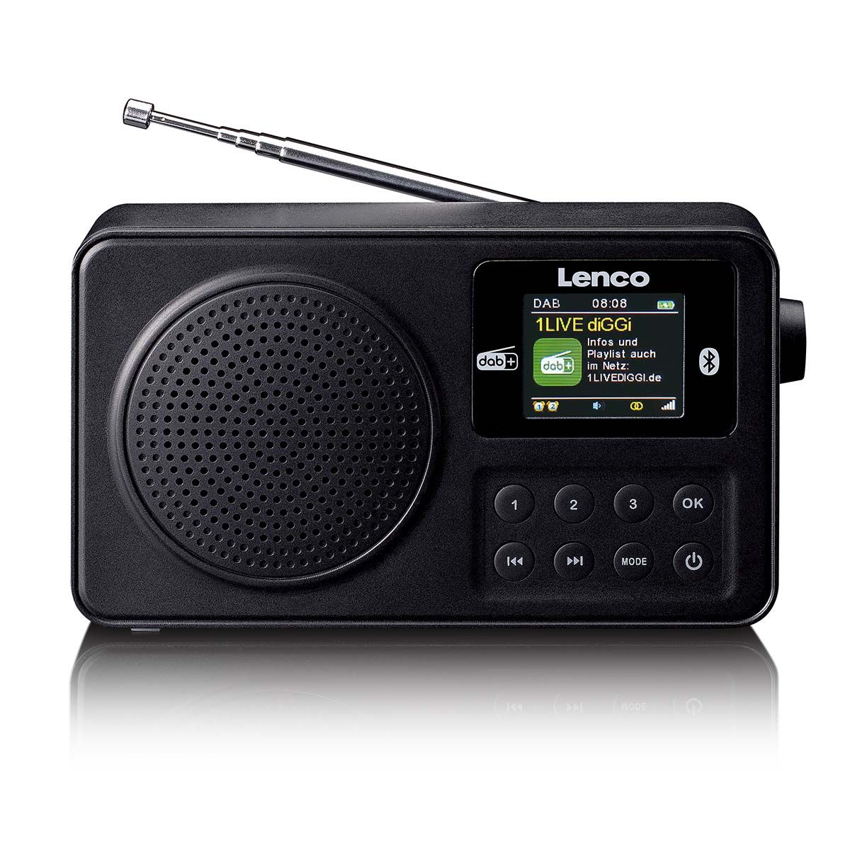 Bærbar DAB+/FM-radio med Bluetooth og Oppladbart Batteri - Lenco Nødradio