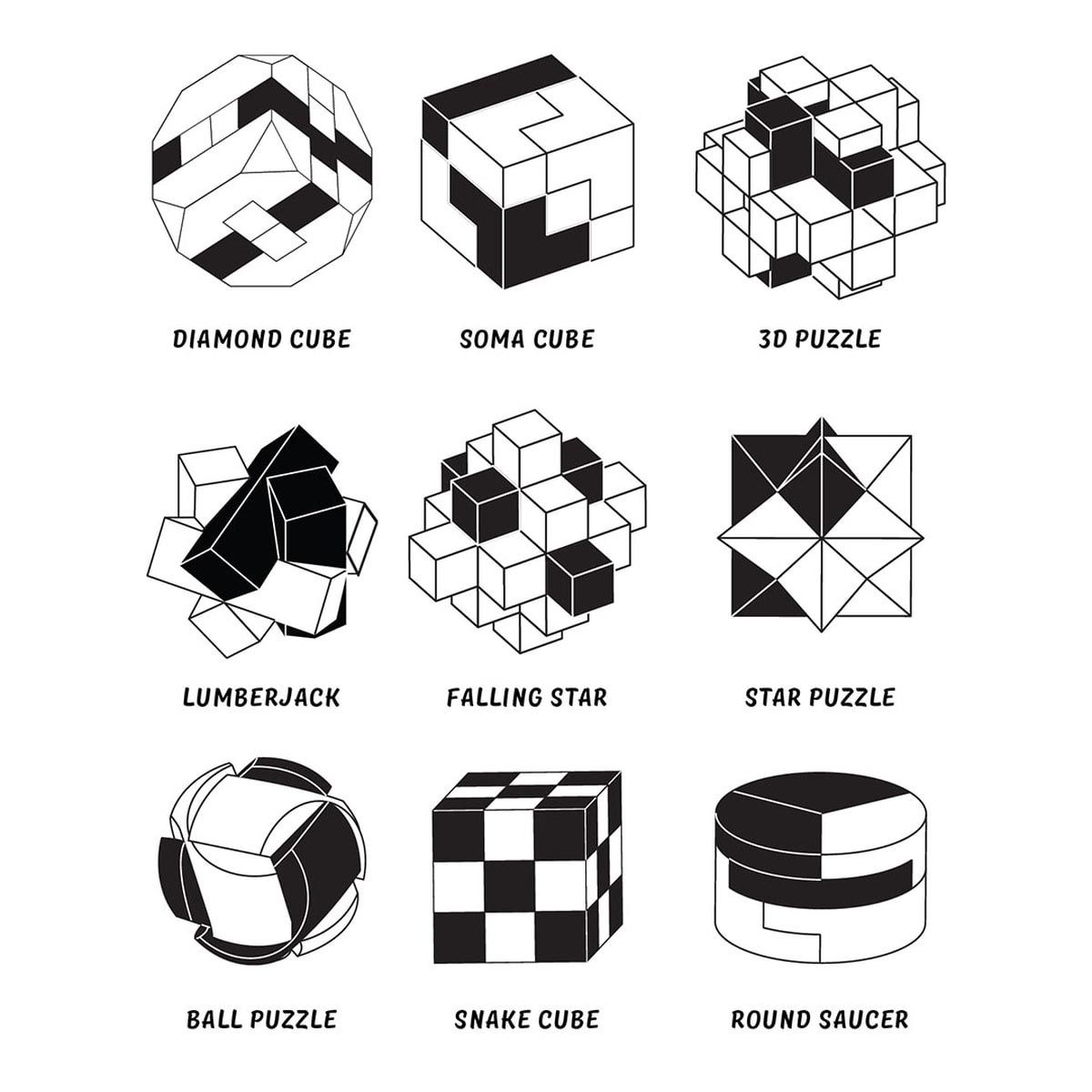 9 IQ-Nøtter i Flott Tre Boks