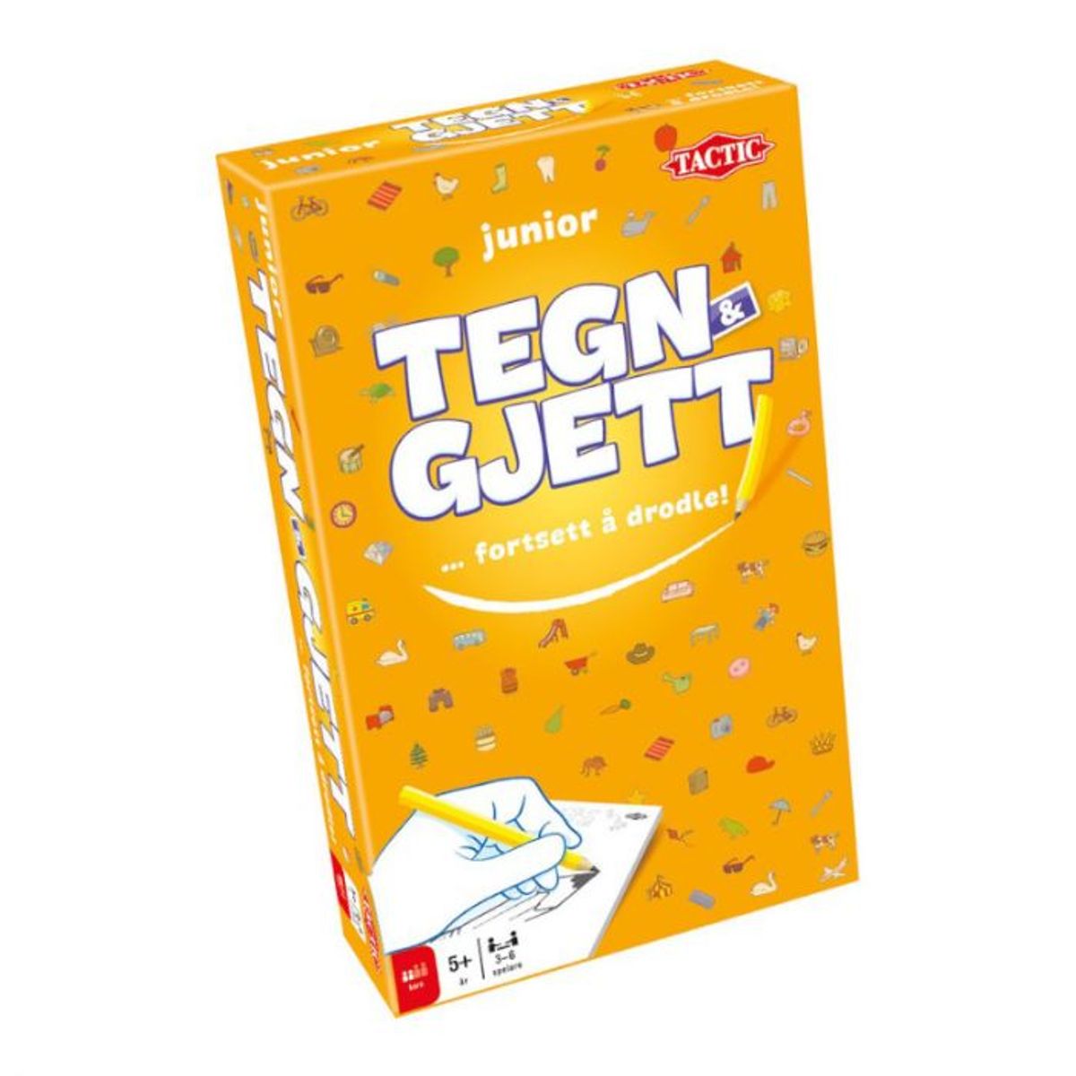 Junior Tegn & Gjett - Morsomt spill for hele familien fra 5 år.- Reiseutgave - Brettspill