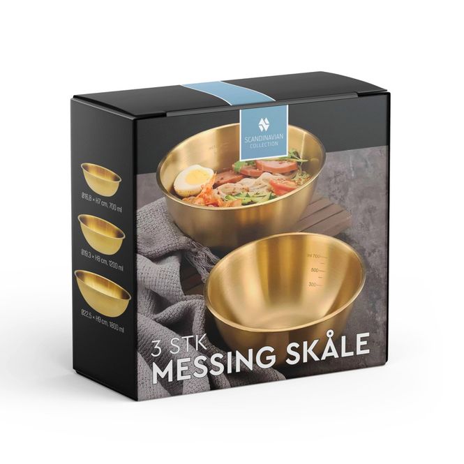 Hovedbilde Skåler i Messing Sett med 3 stk