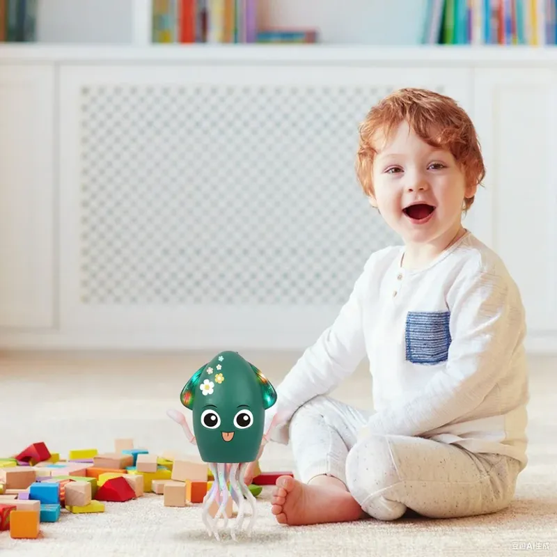Dancing Squid – Green - Dansende Blekksprut med Musikk