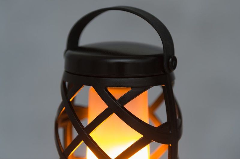 LED Flame Lykt med Flammeeffekt 15 cm – Batteridrevet Utendørs Julelykt IP44 med Timer