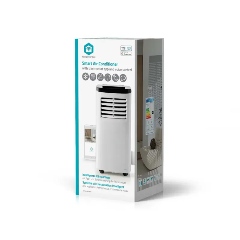Mobilt Klimaanlegg, Aircondition  SmartLife 3-i-1 - Wi-Fi - 7000 BTU - 60-70 m³ - Avfukting - Android / IOS - Energiklasse: A - 3-Trinns - 65db