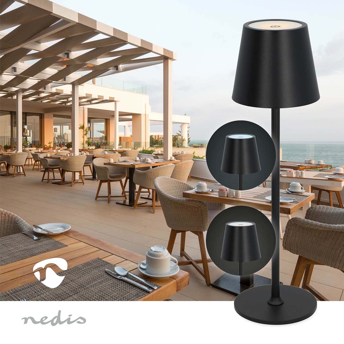Oppladbar Lampe for Både Inne og Utebruk 150lm - Svart