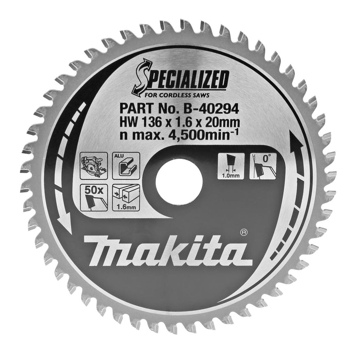 Makita Sirkelsagblad Specialized 136 mm Aluminium B-40294