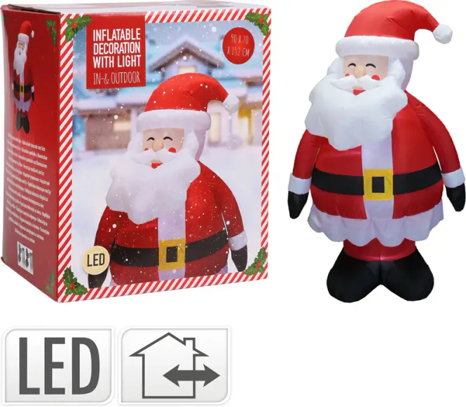 Hovedbilde Gigantisk Oppblåsbar Nisse med Led-Lys - 150cm - ...