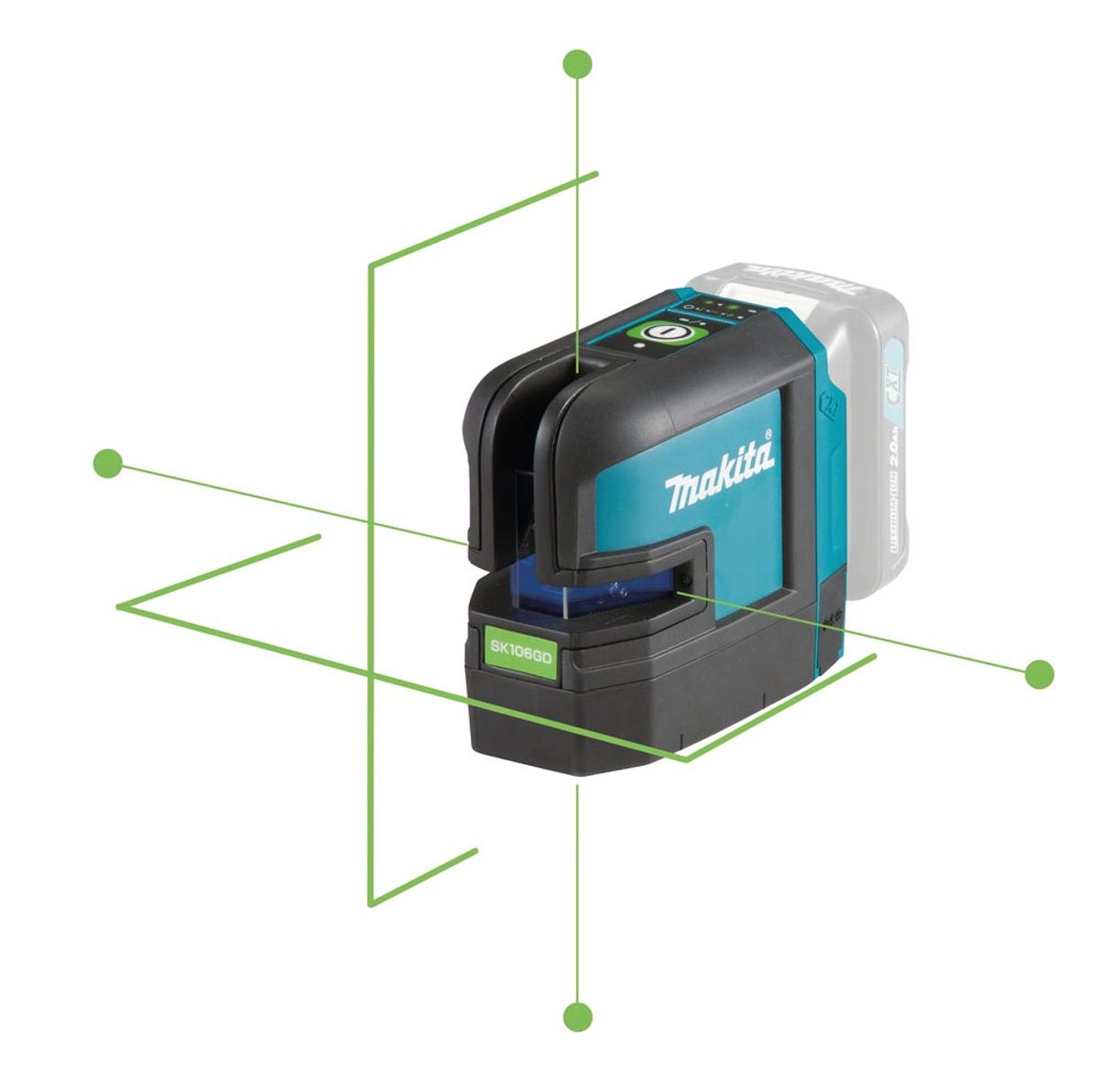 Makita Kryss/Pkt Laser 12V CXT ® 35m Grønn SK106GDZ