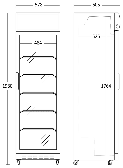 Hovedbilde Scancool displaykjøleskap med glassdør SD 420 BE ...