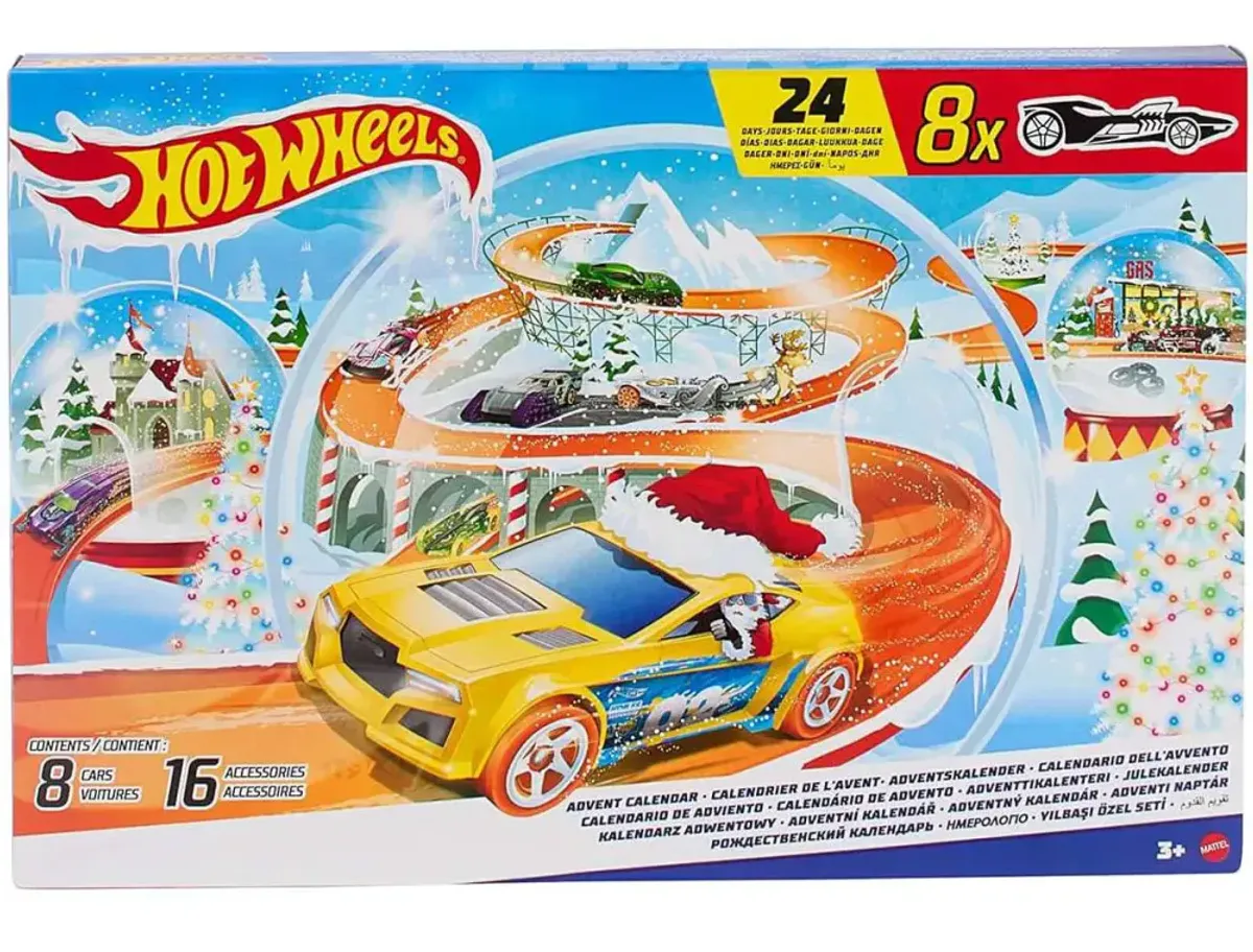 Adventskalender Hot Wheels Basics - 8 Stilige Biler & Tilbehør