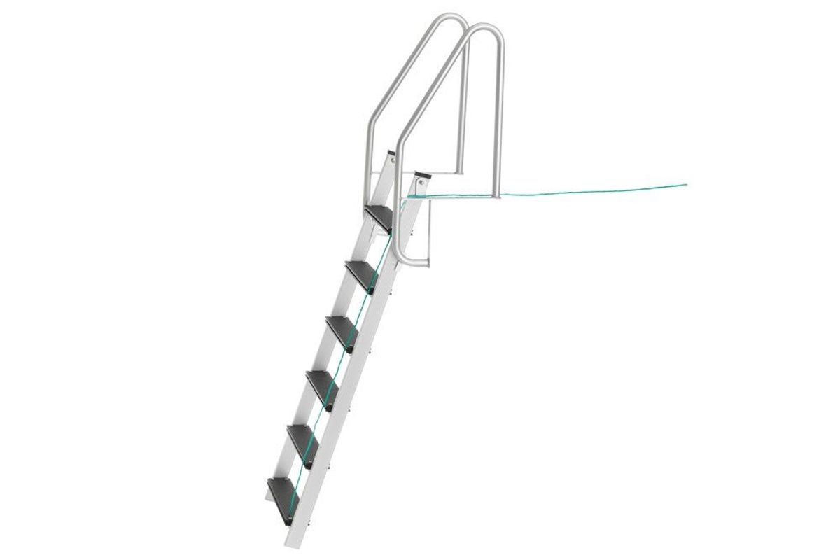 Badetrapp - Bryggestige Foldbar Med 6 Trinn - Aluminium