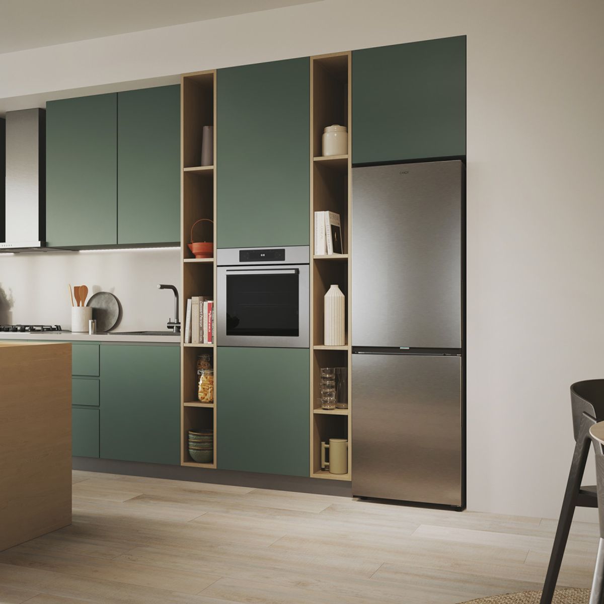 Kjøleskap - Kombiskap 355 Liter - Candy Fresco 500 185x60 cm - Rustfritt stål