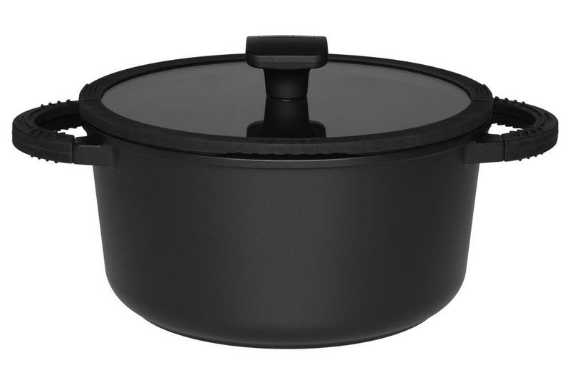 Gryte 24 cm Foodie 4,7 L – Støpt Aluminium med Keramisk Belegg og Glasslokk
