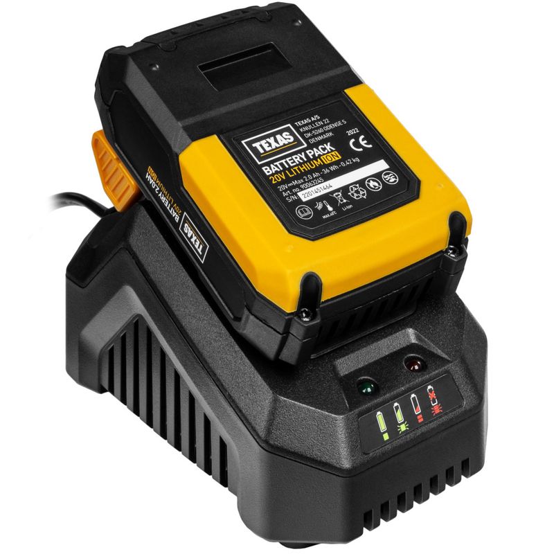 Batteridrevet Gresstrimmer 20V - Kun 2,2 kg - Batteri og lader inkludert Texas GTX2000
