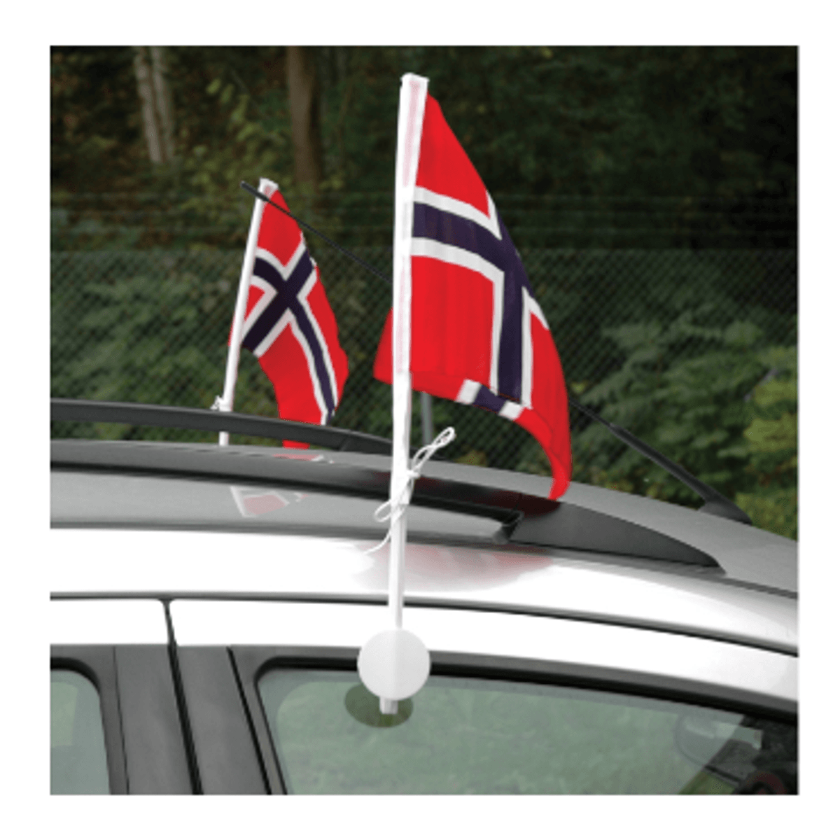 Norsk Bilflagg - Flagg til å feste på bilen - 2-pk