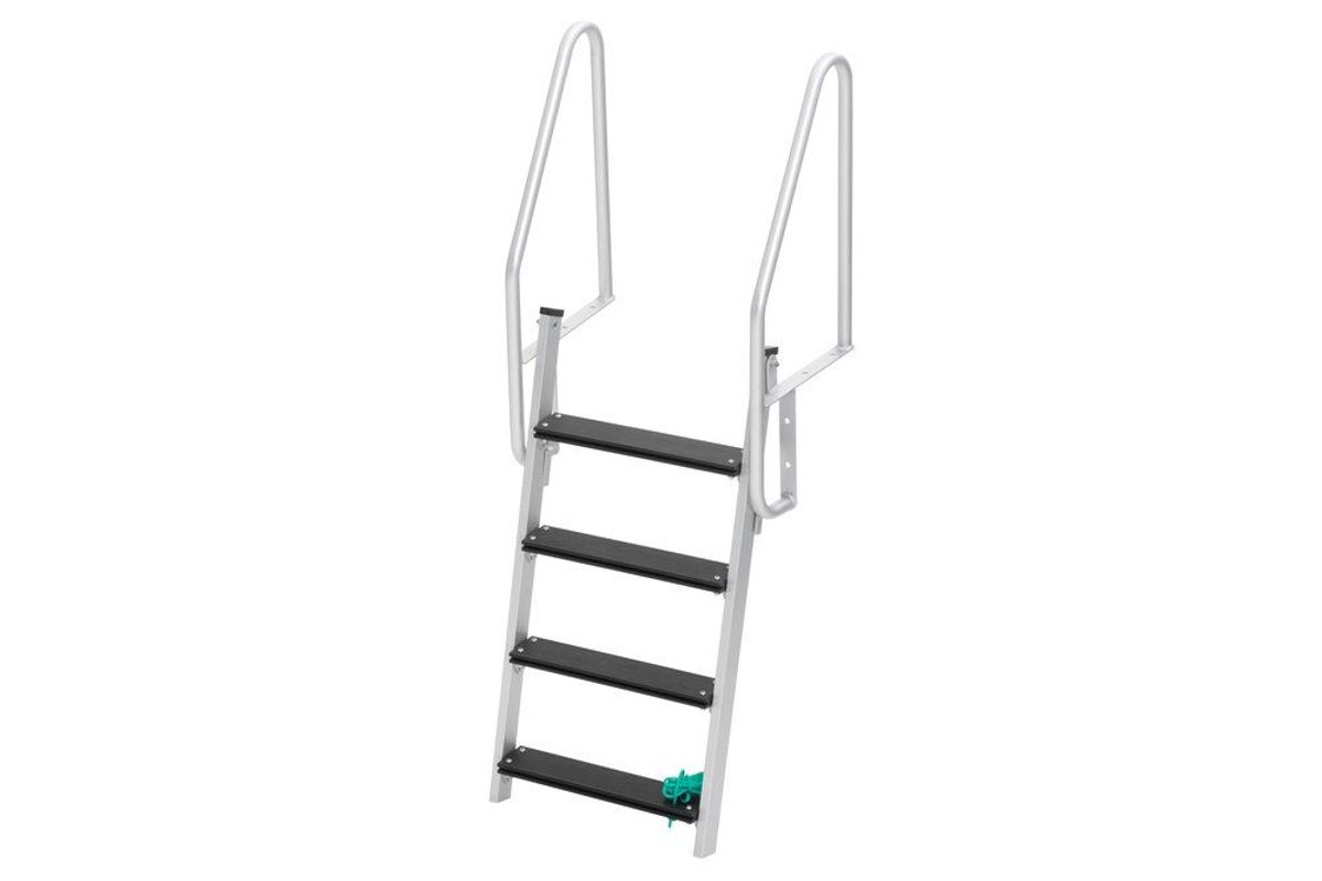 Badetrapp - Bryggestige Foldbar Med 4 Trinn - Aluminium