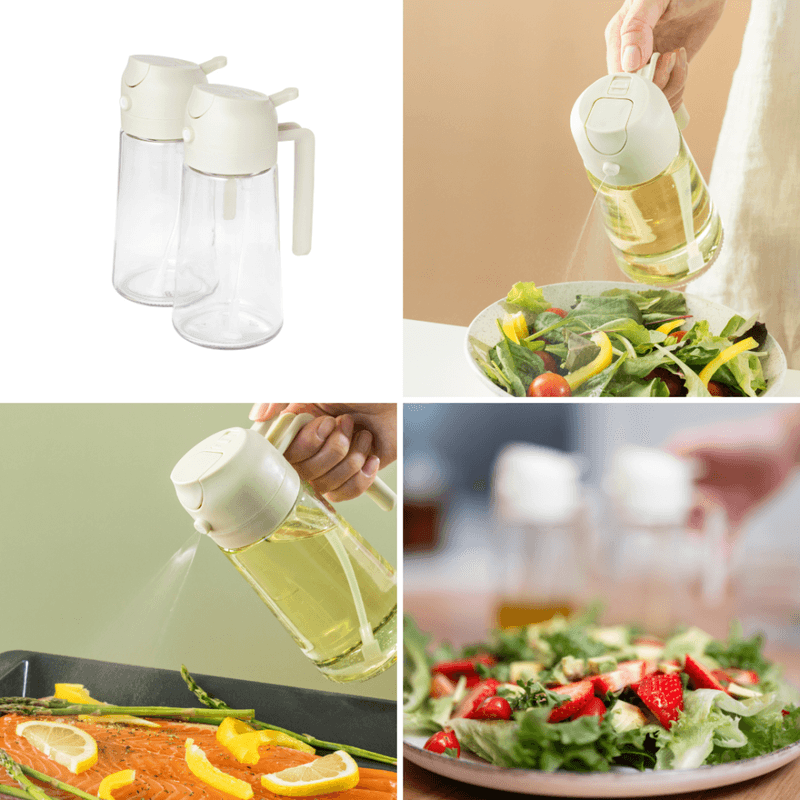 Matoljespray 2-i-1 Dusj & Helle 470ml (2-Pakning) – Perfekt til Airfryer, Pizza og salater