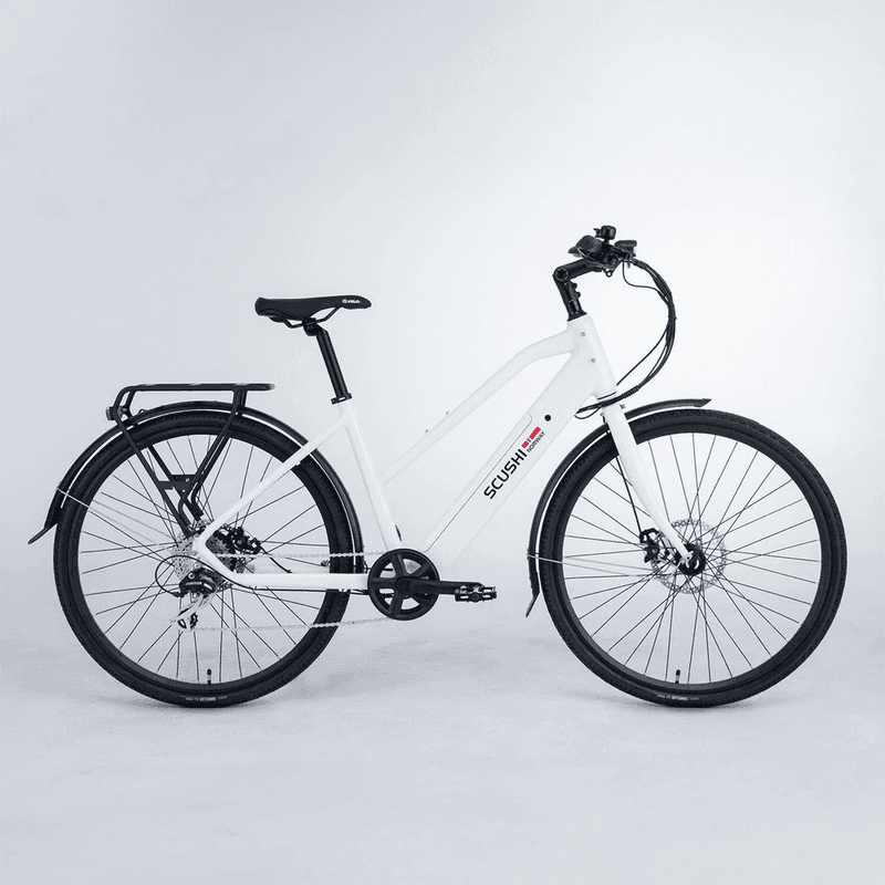 Scushi Norway Universe Elsykkel - Hvit - 46cm ramme - 55-75 km rekkevidde
