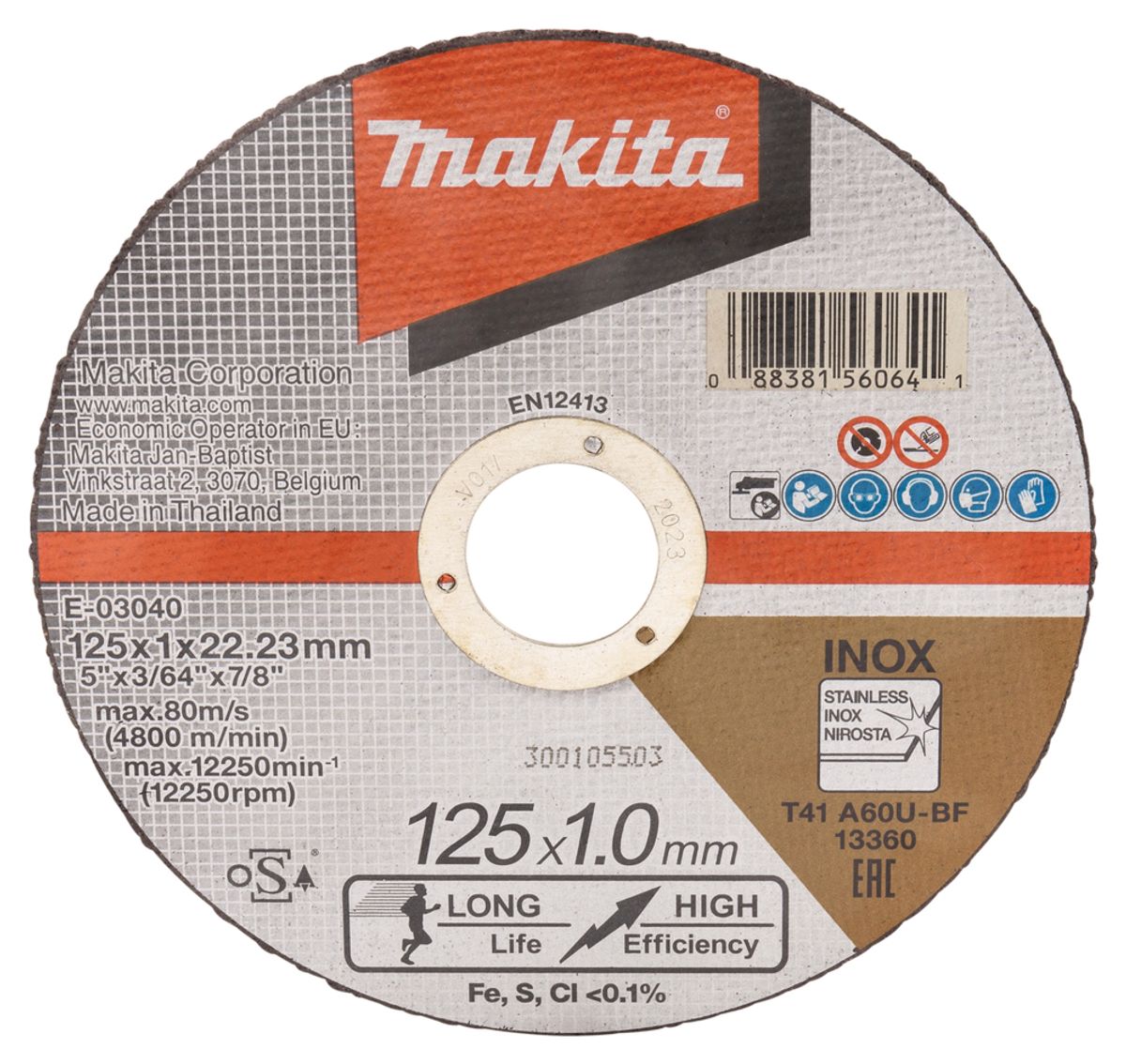 Makita Kappeskive 125 mm A60U 12 stk. E-03040-12