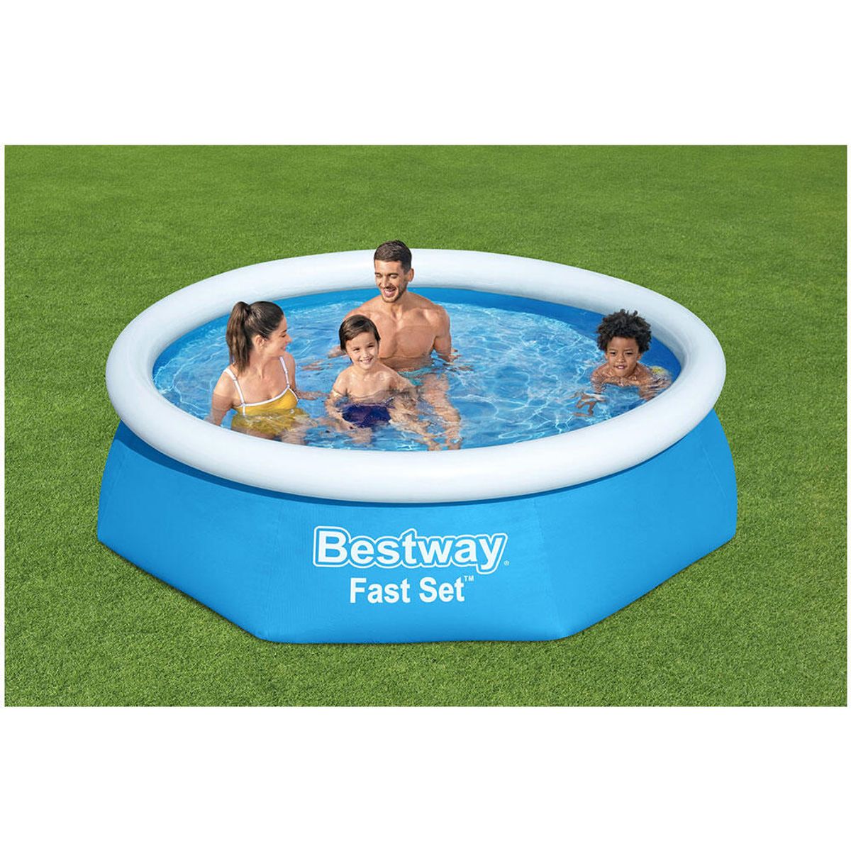 Basseng Bestway Fast-Set - Familiebasseng 244x41cm, 3638 Lite Komplett med Rensepumpe