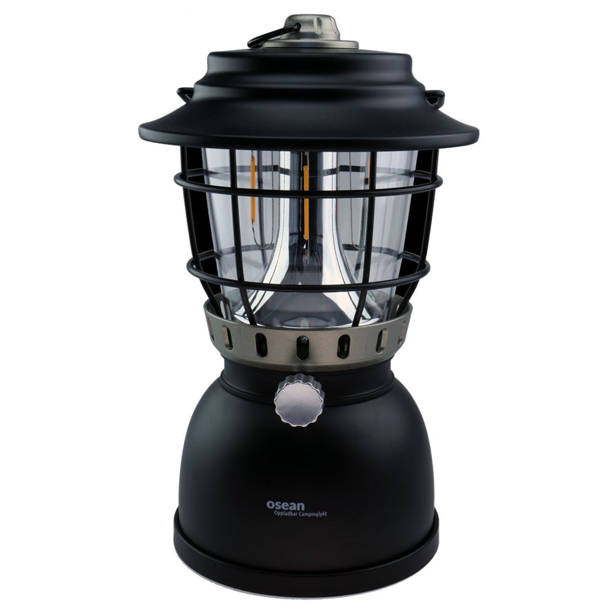 Campinglykt med powerbank - Oppladbar lanterne - Sort