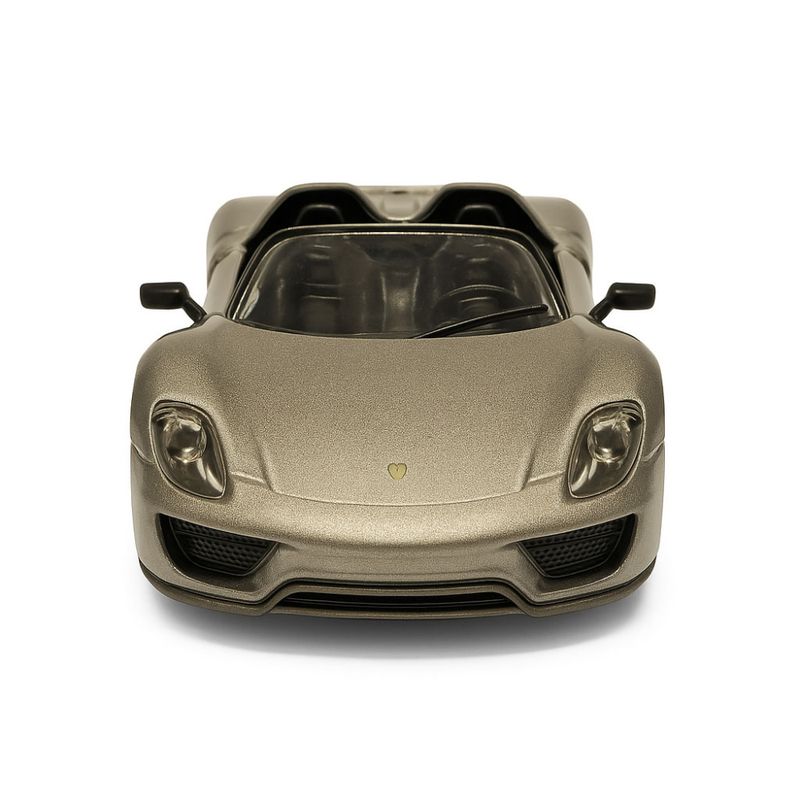 Lekebil Sølv Cabriolet Pullback - Musikk - Lys -  Modellbil i Metall - Sportsbil - 10 cm - 3+ alder