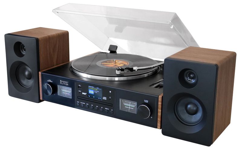 Retro Stereo med Platespiller, CD, DAB+Radio, og Bluetooth - Soundmaster EliteLine