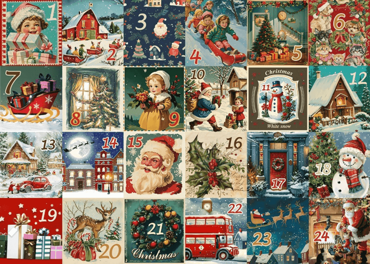 Adventskalender - Julekalender - Nostalgiske puslespill