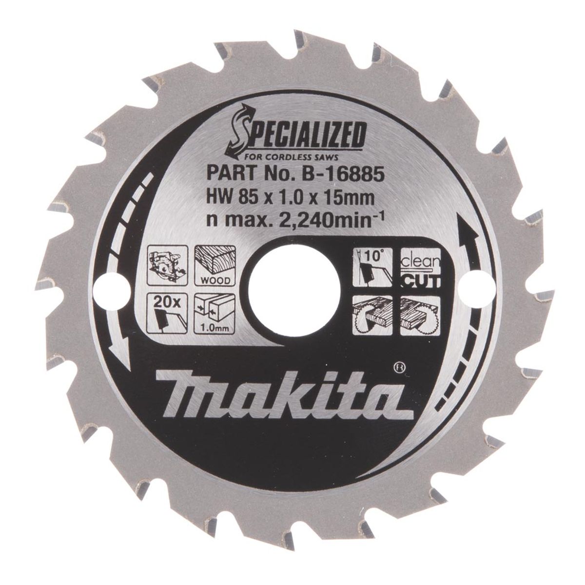 Makita Sirkelsagblad Specialized 85 mm Tre B-16885