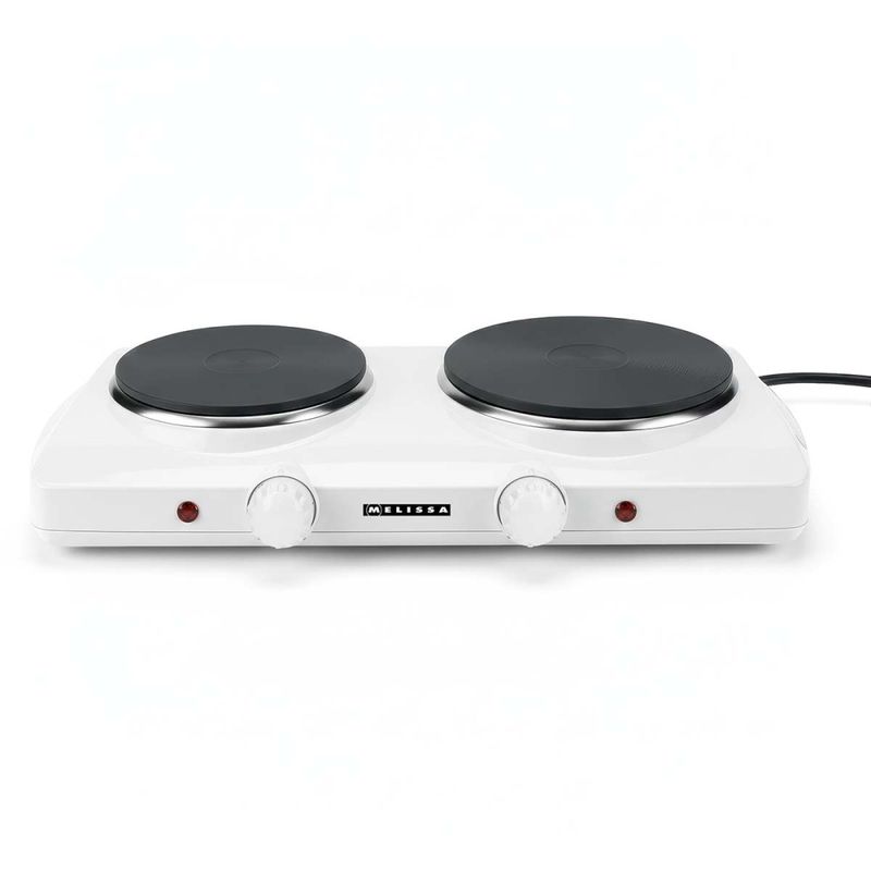 Kokeplate, Elektrisk Dobbeltkokeplate 2300 Watt - Ø18,5 og 15,5cm - Melissa